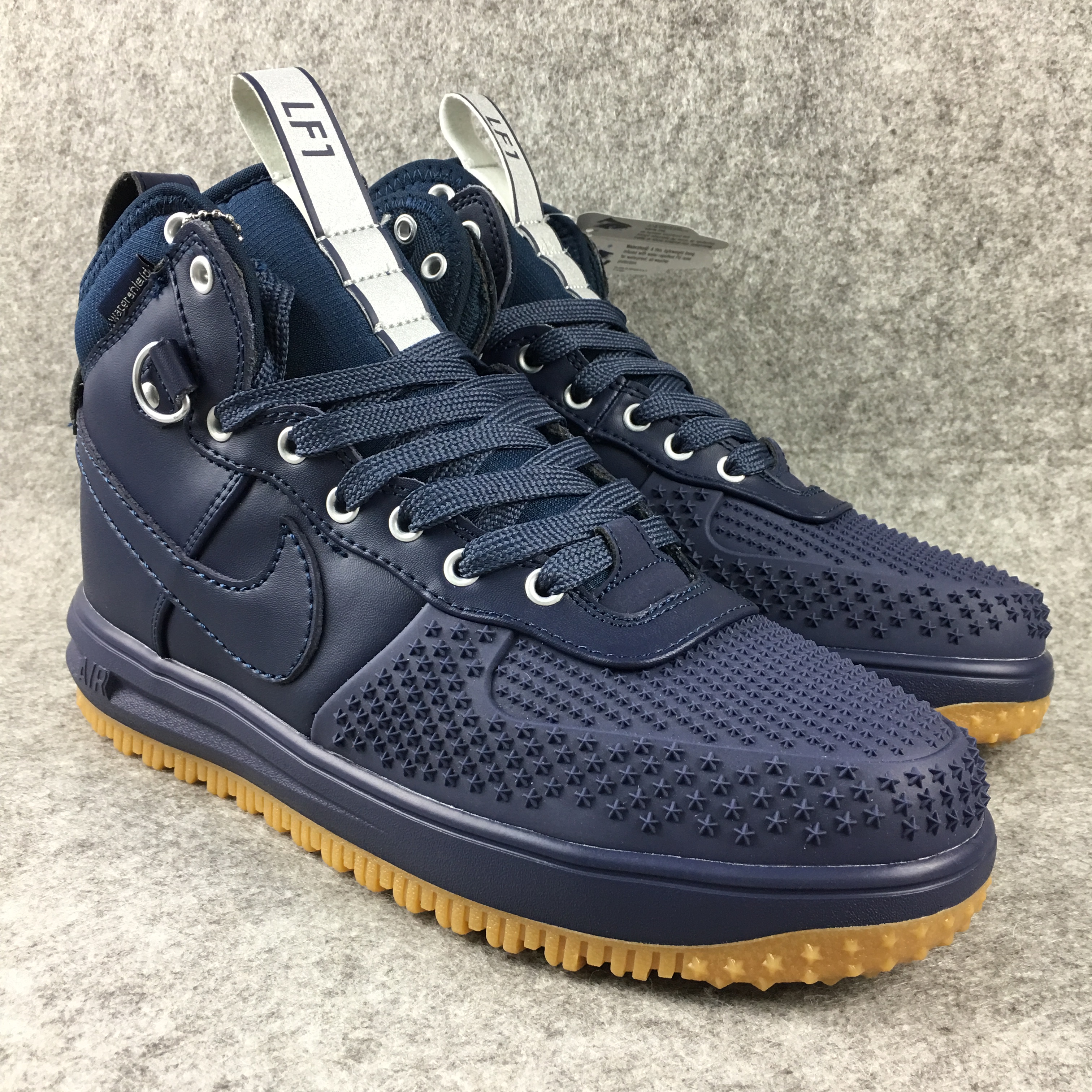 New Nike Lunar Force 1 High Deep Blue Shoes - Click Image to Close